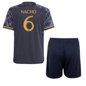 Real Madrid Nacho #6 Dětské Venkovní dres komplet 2023-24 Krátký Rukáv (+ trenýrky)